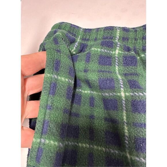 Fruit Of The Loom Mens Fleece Green Blue Plaid Comfort Sleepwear Pants Size XL - Picture 10 of 13